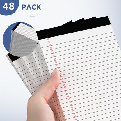 Nichela 5" x 8" Note Pads 48 Pack of Legal Pads 30 Sheets Notepad College Ruled Small Writing Pads Perforated Pages Paper Pads 80GSM Heavyweight Paper Note Pads for Home, Office, or School