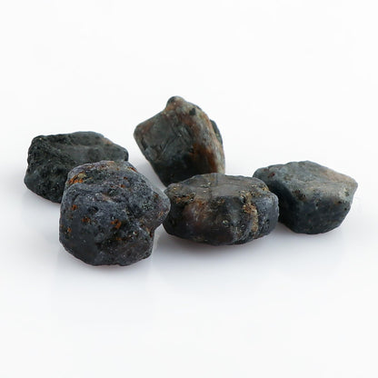 CRYSTALINES 5pcs Wholesale Natural Raw Blue Sapphire Gemstone, Untreated Rough Stone, Bulk Loose Supplies for Jewelry Making, Healing Crystals, September Birthstone, Gem Collection, AAA Grade