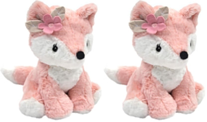 Lambs & Ivy Friendship Tree Plush Pink Woodland Fox Stuffed Animal Toy - Autumn (Pack of 2)