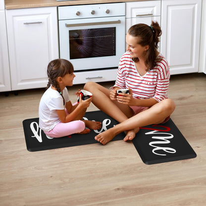 HappyTrends Kitchen Mat Cushioned Anti-Fatigue Rug Non-Slip Kitchen Rugs Stain Resistant Ergonomic Comfort Mat for Floor, Office, Sink, Laundry (17.3"x 28", Black)