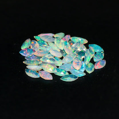 10 Pcs,6x3 mm, AURA GEMS Natural Ethiopian Opal,Briliant Cut, Marquise, Shape, Jewelry Making Supply, Chakra Energy Healing Gemstone, Real Crystal, Birthstone, Wholesale deal