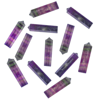 Amazing Gemstone Multi Fluorite Crystal Points Bulk Healing Crystals and Stones - Pack of 3 Single Terminated Healing Wand Point Bulk Crystals for Crafts, Crystal Grid, DIY Work - Premium Crystals