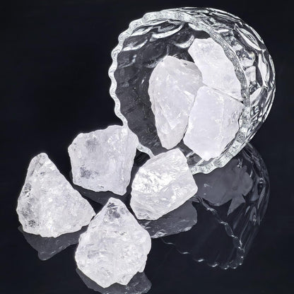 Nvzi Raw Clear Quartz Crystals Bulk, Real Gemstones and Crystals, Rocks and Minerals, Healing Crystals, Quartz Crystals and Healing Stones, Cuarzos Originales De Energia Y Piedras(1LB)