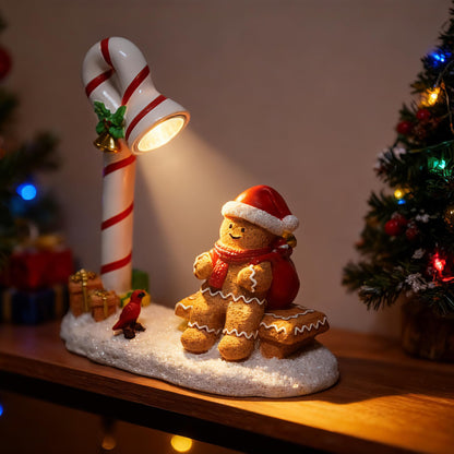 YOQUATE Christmas Gingerbread Man Decorations Indoor Home Decor Christmas Gingerbread Man Figurines Winter for Table Top Centerpiece Fireplace Decor Cute Decoration Gift（GB）