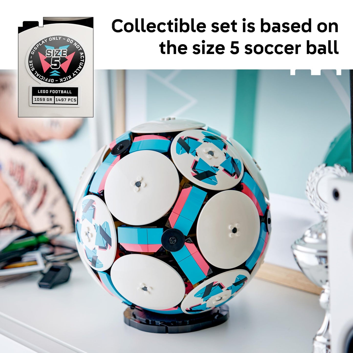 LEGO Editions Soccer Ball - Building Toy for Kids - Collectible Sports Decor for Boys & Girls, Ages 10+ - Includes Micro Stadium - Gift Idea for Birthdays - 43019