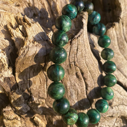 10mm Emerald Bracelet | Natural Green Heart Chakra Crystal Beads - Handmade Gemstone Meditation Bracelet for Abundance & Love & Luck | Beading Tool Kit - Fits for 7-8 inch Large Wrist Size