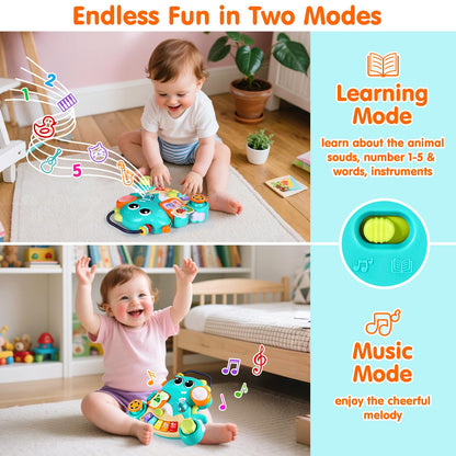 ITSFORU Baby Toys 6-12 Months Dinosaur Music Light Up Baby Piano Toys for 1 Year Old Boy Girl Early Learning Educational Piano Keyboard Infant Toys for 12 18 Months Baby Toy 1 Year Old Boys Girls Gift