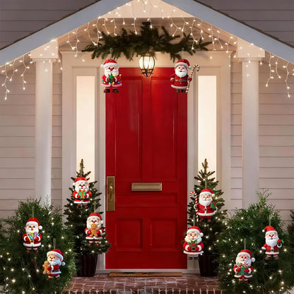 Christmas Tree Acrylic Ornament Set Santa Claus Decorations with Different Poses and Accessories Perfect Christmas Holiday Decor for Christmas Tree 10 Pcs