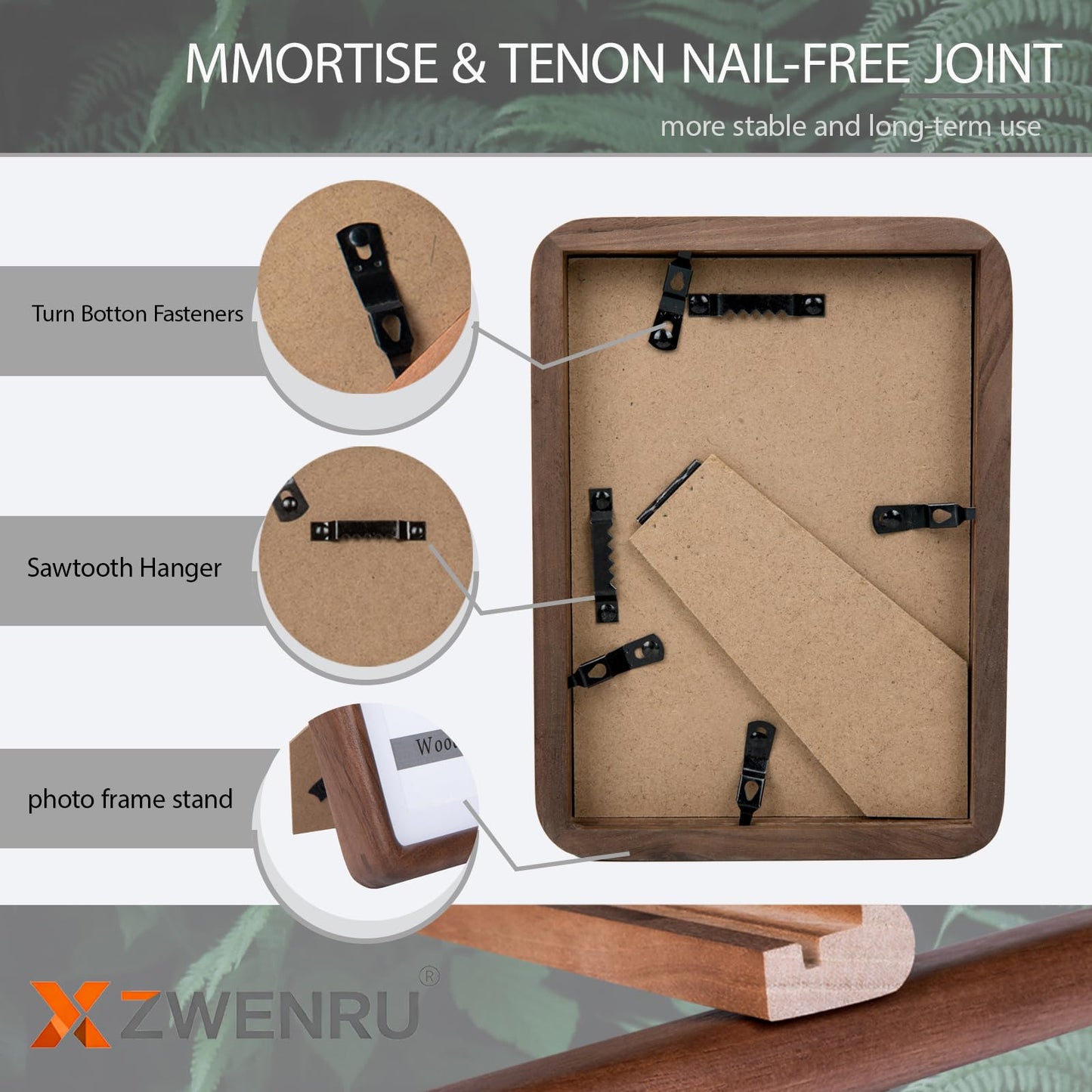 Xzwenru 4x6 Picture Frame Set of 2,Solid Walnut Wood Frame with Real Glass,Rounded Edge Wooden Photo Frame Matted to 4x6 Photo without mat or 3.5x5 picture with mat, For TableTop and Wall Decoration.