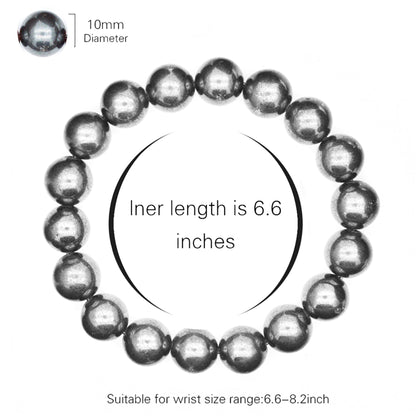 Cryhand Handmade 8mm Beaded Bracelets For Men Protection Bracelet For Women Chakra Feng Shui Stretchy Handmade Lucky Money Stretchy Crystal Bracelets Best Gifts (Hematite 3PCS)