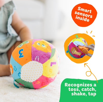 Move2Play, Hilariously Interactive Baby Ball with Music & Sound Effects | First Birthday Gift | Toddler Toy for Boys & Girls | Age 6, 9, 12, 18+ Month | 1, 2+ Year's Old (Baby Ball)
