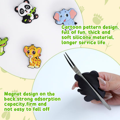 12PCS Fridge Magnets for Toddlers Cute Wild Animals Refrigerator Magnets Large Full Back Magnetic Animal Decorative Fridge Magnets Funny Rubber Magnetic Gift for Refrigerator Whiteboard Cruise Door