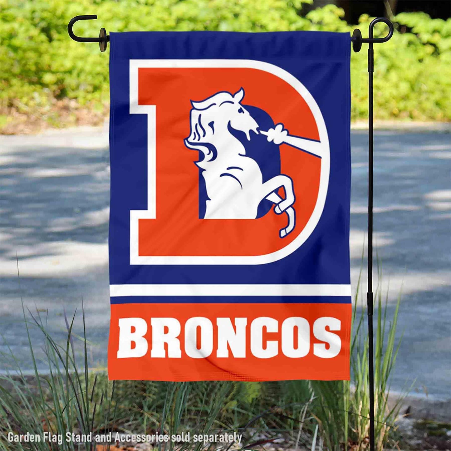 Denver Broncos Throwback Logo Double Sided Garden Flag