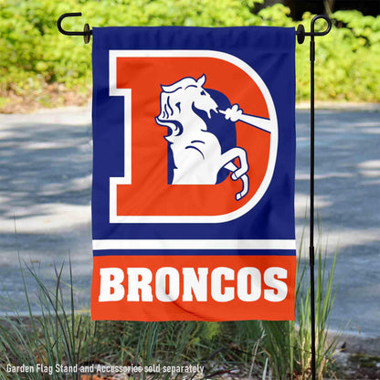 Denver Broncos Throwback Logo Double Sided Garden Flag