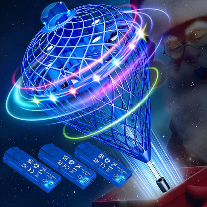 【Upgraded 3 Batteries】Flying Orb Ball Light-Up Hover Toys | Motion-Contro l Spinner with 3D Flips | Unplugged Family Fun|Play Indoors&Out | Christmas Stocking Stuffer Gift for Kids 5-7 8-13+ Year Old