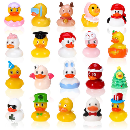 GGSTDDUP 20 Pcs Holiday Mini Resin Ducks Tiny Resin Animals Miniature Duck Figurines Suitable for DIY Cake Ornaments Crafts Moss Landscape Decoration