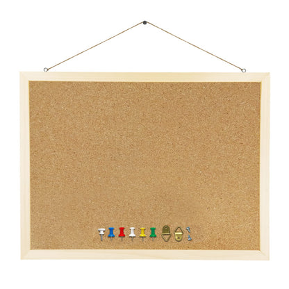 GDMINLO Cork Board Bulletin Board, 15.7"X 11.81" pin Boards for Walls, Oak Wood Finish Frame, Wall Mounted Cork Board for Office Home and School(Pins, Eye Bolts, gaskets, Screws)