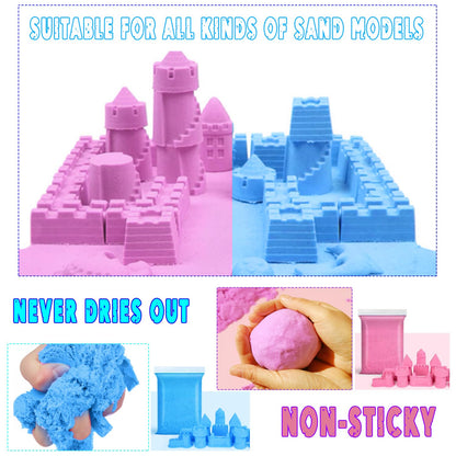 Mermaid Sensory Bin,Play Sand Art Kinetic Sand Play set Fine Motor Skills Montessori Sand Toys with 2.2 lbs Sand & Castle Molds & Sand Shovel Tools,Ocean Theme Educational Toys for aged 3-8 Girls
