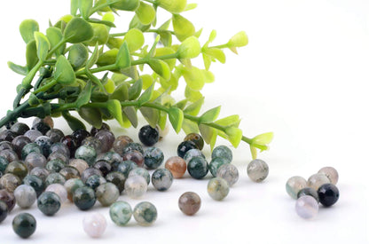 Natural Stone Beads 100pcs 10mm India Agate Round Genuine Real Stone Beading Loose Gemstone Hole Size 1mm DIY Smooth Beads for Bracelet Necklace Earrings Jewelry Making (India Agate, 10mm)