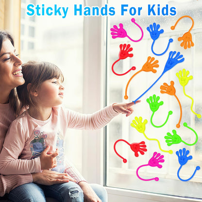 Sticky Hands Bulk 48 PCS Party Favors for Kids 4-8 8-12 Stretchy Sticky Hand Toy Goodie Bag Stuffers Fillers Treasure Box Toys Classroom Prizes School End of Year Student Gifts Birthday Party Supplies