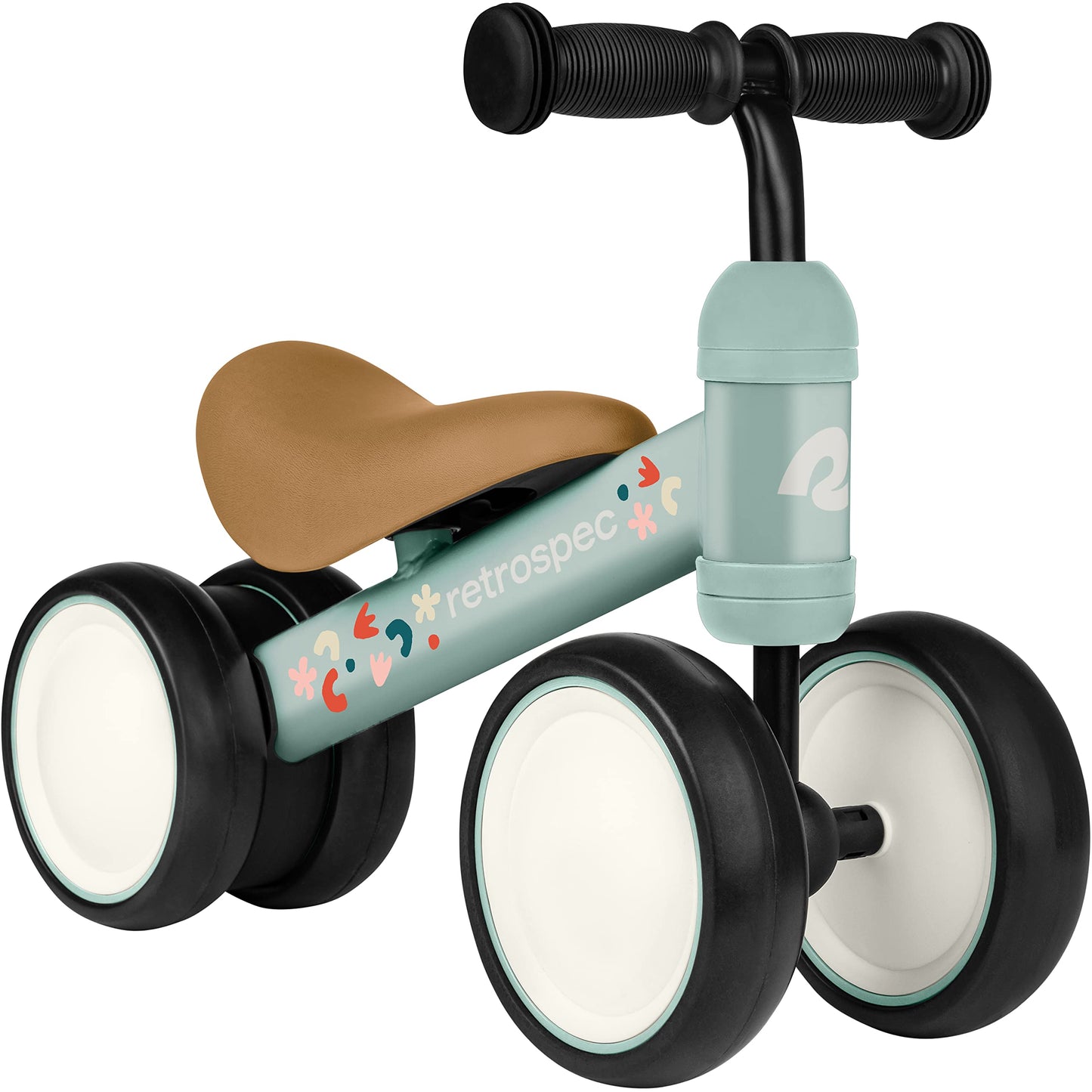 Retrospec Cricket Baby Balance Bike, 4-Wheel Ride-On Toy for Ages 12-24 Months – First Bike & Toddler Bike for 1 Year Old Boys & Girls, First Birthday Gift
