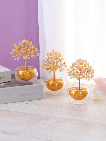 PESOENTH Citrine Crystal Tree of Life Gifts for Women Mom Birthday,Citrine Stone Tree Gem Tree for Positive Energy Good Luck Spiritual Home Room Decor Gifts