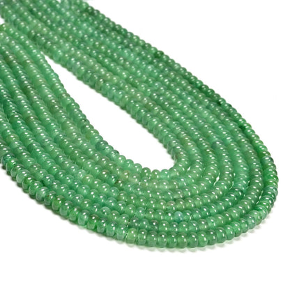 ICAI 4x6mm Natural Rondelle Beads – Loose Gemstone Spacers for DIY Jewelry Making (Green Aventurine)