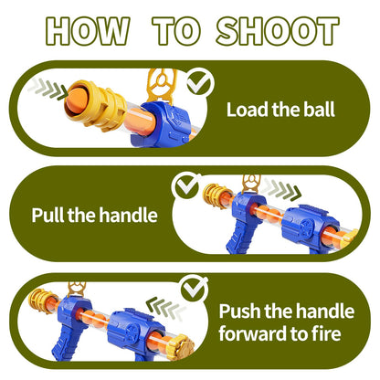 Siwuoke Dinosaur Shooting Game with Auto-Moving Target, 2 Air Blasters & 50 Foam Balls, Interactive Toy for Kids, Gift for Boys & Girls Ages 3 4 5 6 7 8 Years Old