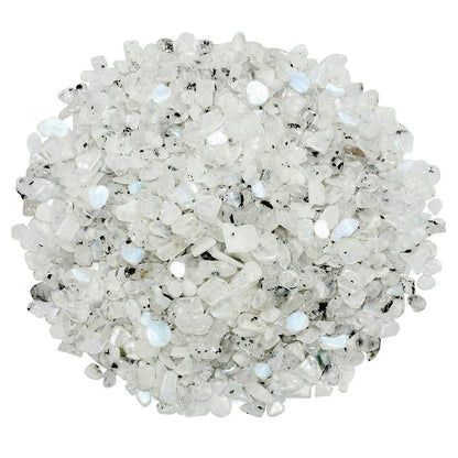 rockcloud 1 lb Moon Stone Tumbled Chips Crushed Stone Healing Reiki Crystal Jewelry Making Home Decoration