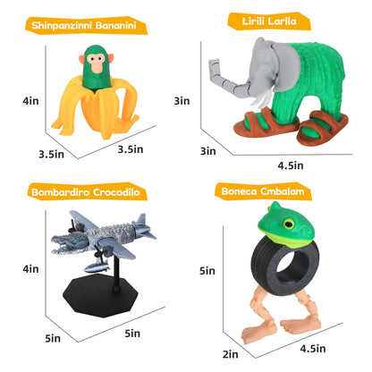 Sarcidery Brainrot Toys,Large Poseable Original Italian Brainrot Toys,Tung Tung Tung Sahur Desk Decor,Steal a Brainrot Toys, Collecting & Parent‑Child Playtime Gifts（7Pcs）