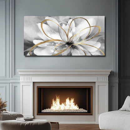 SOUGUAN Black and Grey Wall Decor Flower Art Work 20x40 Inch Line Paintings for Living Room Bedroom Office Wall Decorations