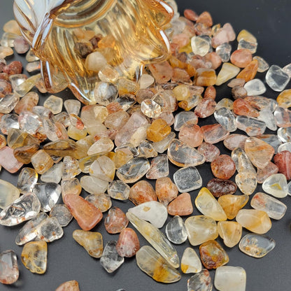 1,000 Carats Phantom Quartz Handpicked Tumbled Stones Crystals Chips 0.2''-0.5'' Bulk Pocket Stones for Healing, Reiki, Meditation, Witchcraft and Home Decorations (Mix Phantom Quartz)
