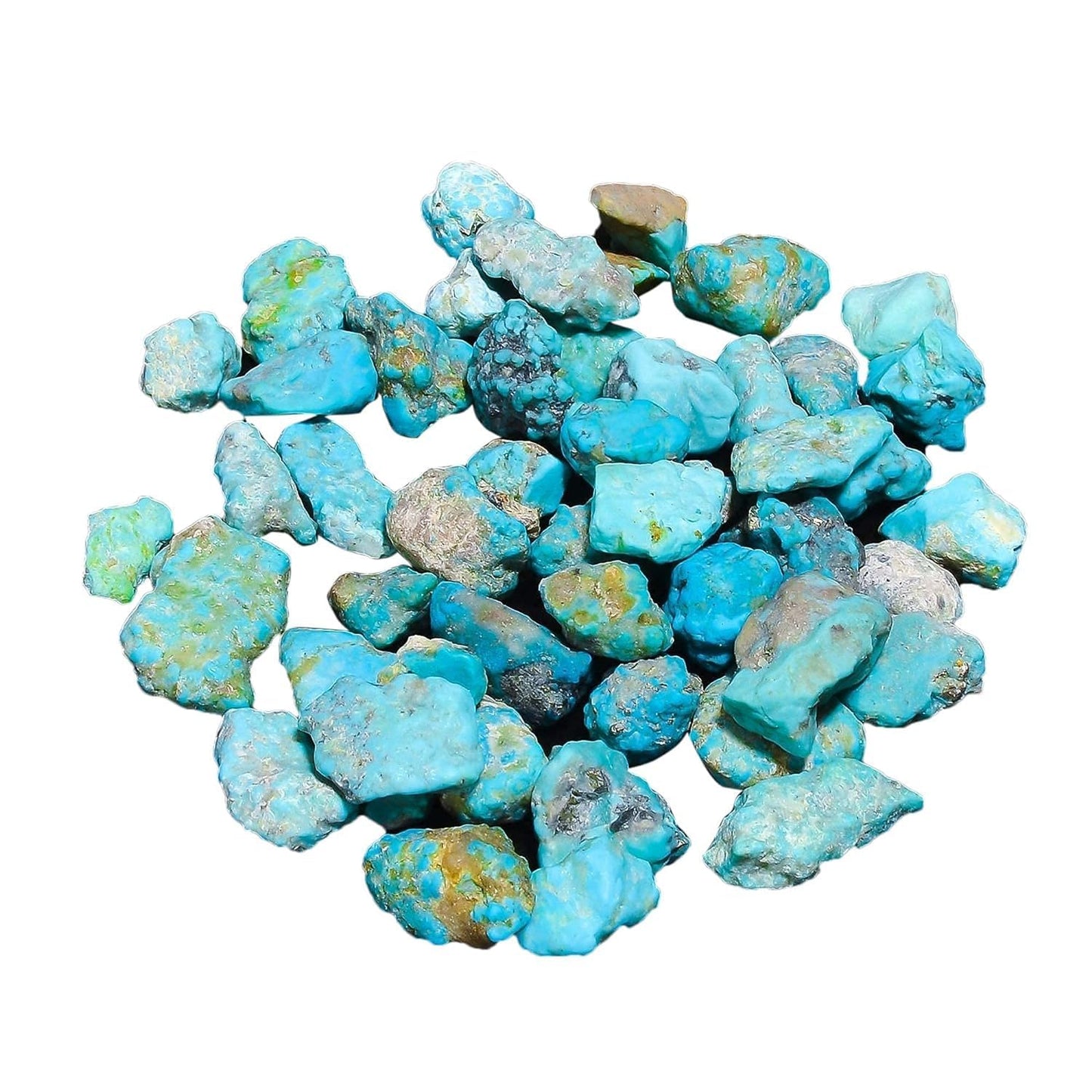 GEMKORA 30 carats Genuine Raw Turquoise Stone, Loose Gemstone and Crystals, Wholesale Lot, Blue Rough Crystals, Turquoise Rock, Jewelry Making Supplies, DIY & Crafts, 5 to 7pcs