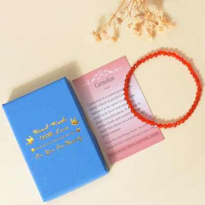 MASSIVE BEADS Natural Genuine Gemstone Beads Healing Crystal Chakra Reiki Jewelry Faceted Round Beads Bracelets (Carnelian, 3mm)