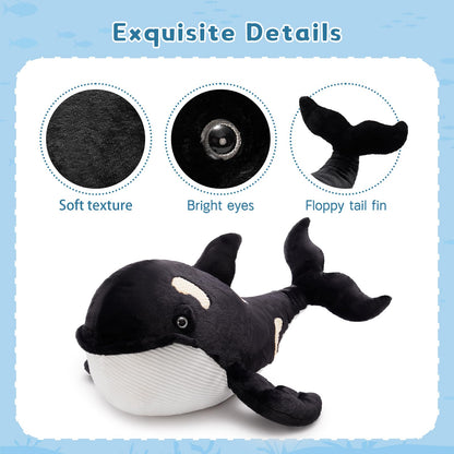 MorisMos 51Inch Giant Orca Stuffed Animal, Big Realistic Stuffed Orca Plush Toy, Large Soft Killer Whale Stuffed Animal Toy Sea Animal Gift for Kids Girls Boys Birthday Christmas
