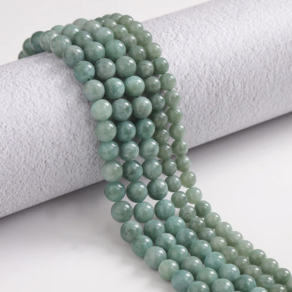 60pcs 6mm Burmese Jade Loose Beads for Jewelry Making, Natural Semi Precious Beads Round Smooth Gemstone Spacer Beads Charms for Necklaces Bracelets
