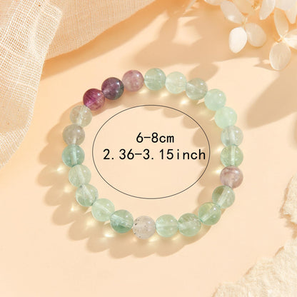 Crystal Vibe Clarity Bracelet – Fluorite Bracelet for Focus, Calmness & Aura Cleansing – Natural 8mm Healing Gemstone Beads Bracelet For Women Men