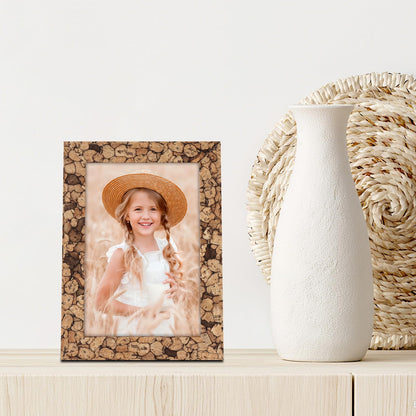 ORIVAN 4x6 Picture Frame Display 4x6 Picture Stone Brown Photo Frame for Wall and Tabletop Decoration