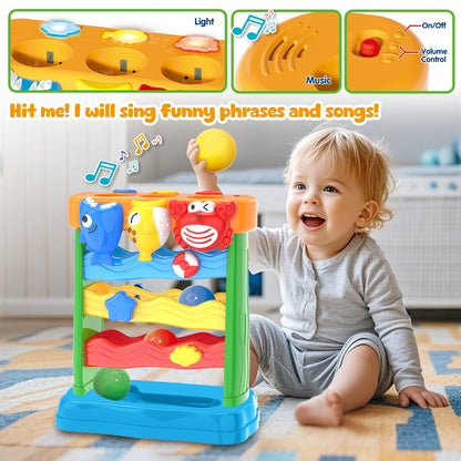 AuroTops Toys for 1 2 3 Years Old Boys & Girls, Toddler Musical Toy for 6-12-18-24 Months, Interactive Montessori Toys with Light & Sound,Christmas Birthday Gifts for Baby Age 1-2 Years Old