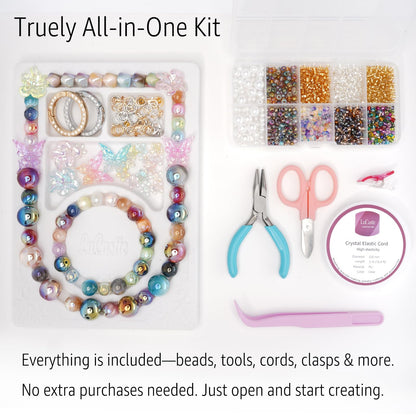 LuCastte Stellar Beading Designer Kit, Bracelet Making Kit for Beginner with Guide,1600pcs Beads for Bracelets Making, Jewelry Making Kit Premium Resin Beads Seed Beads, Art Kit Gift Travel DIY
