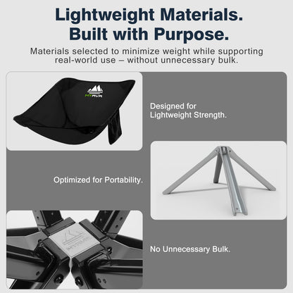 MTRVR Lightweight Folding Camping Chair — Compact One-Piece Design, Quick Setup, Stable Aluminum Frame, Portable Chair for Travel, Hiking & Short Outdoor Breaks