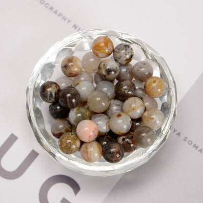 48Pcs 8mm Tree Agate Natural Round Loose Real Stone Beads Gemstone Genuine for DIY Hand Made Craft Jewelry Bracelet Earring Necklace String Making Energy Healing Power