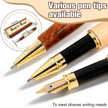 QSZ Custom Wooden Ballpoint Pen Gift Set with Name Personalized Wood Pen Set with Engraved Business Wood Pens Gift for Men Women Boss Teacher Co-worker Friends (Custom Pens 5)
