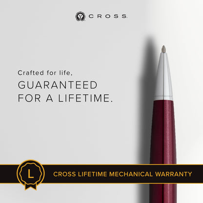 Cross Bailey Refillable Ballpoint Pen Presented in a Premium Gift Box - Medium Point, Black Ink, Red