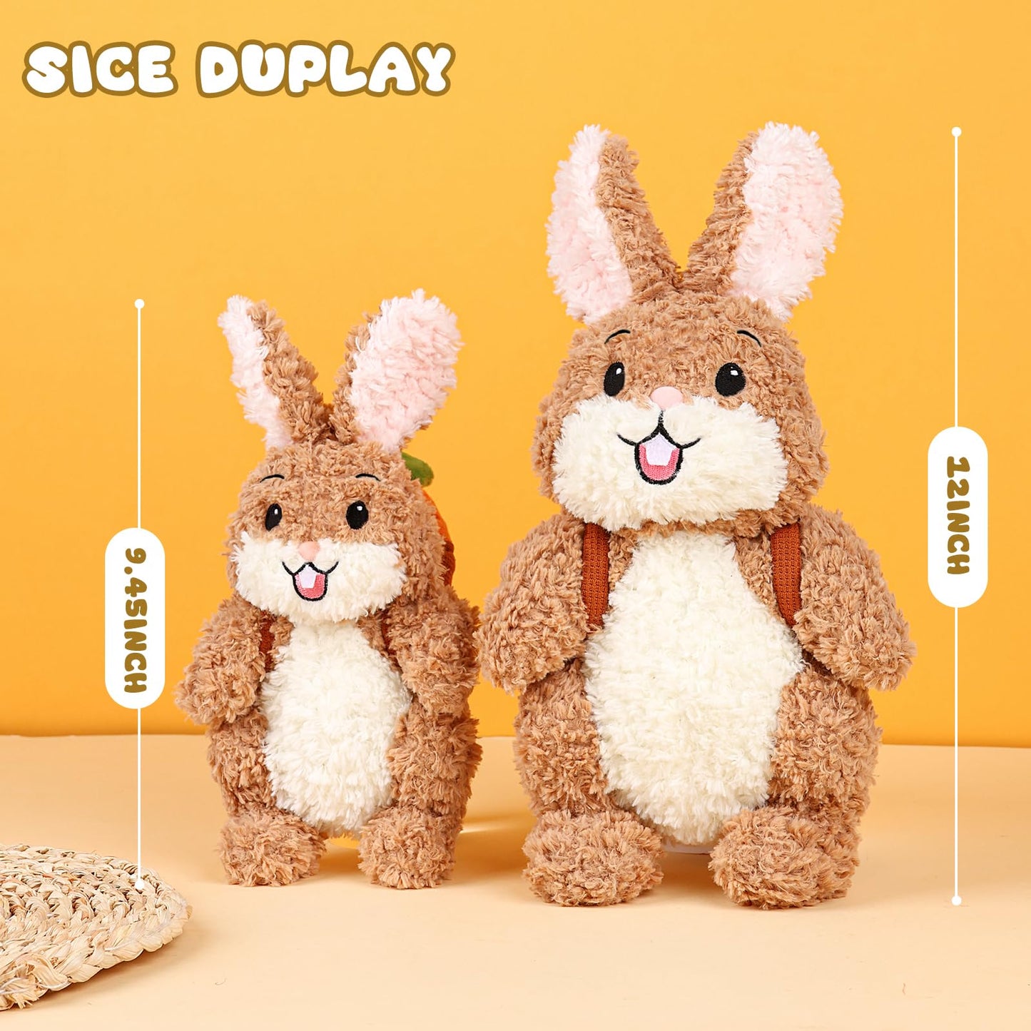 PuffPop Cute Bunny Stuffed Animal Plush Toy - Adorable and Lifelike Design, Super Soft, Perfect Christmas&Easter Gift, Stuffed Bunny for Kids, Girls, Boys, and Collectors