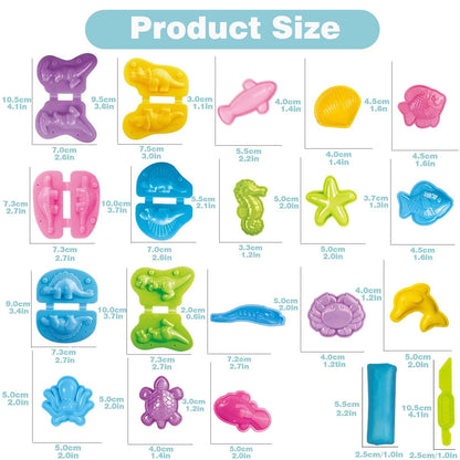 Yiklucg Unleash Creativity with 18 Unique Dino and 0cean Molds Dough Toys Dough Accessories Set Whit 10 .Ideal as a Gift for Kids Aged 3-4-8 Years
