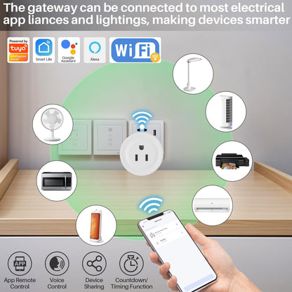 Smart Sprinkler Timer 2 Zone with Gateway, WiFi Water Timer with Rain Delay, Manual& Automatic Watering System for Garden Hose Faucet, App& Voice Control, Outdoor Hose for Yards Lawns