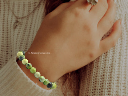 Amazing Gemstone Crystal Bracelet for Women Men's Gifts - Protection Healing Crystal Bracelet - 8mm Gemstone Beaded Stretchable Bracelet Pulseras Para Hombres Mujer Stocking Stuffers Mothers Day Gift (Chrysoprase)