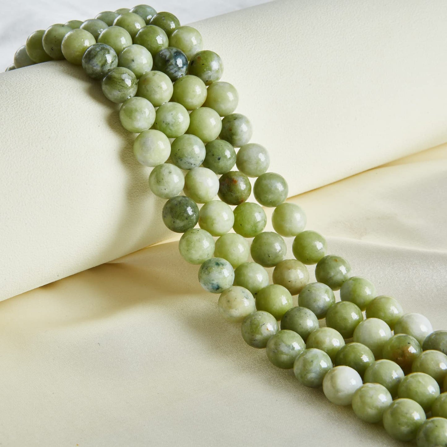 35pcs 10mm Chinese Jade Beads Natural Gemstone Beads Round Loose Beads for Jewelry Making