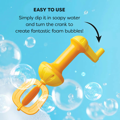 HABA Toddler Bath Toys: Bubble Bath Whisk for Sensory Play, Bubble Maker for Bathtub and Fun Beach and Water Toys for Toddlers, Yellow